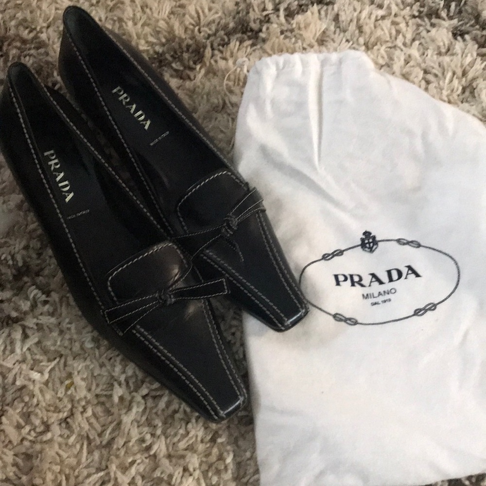 Prada, low heels, worn once